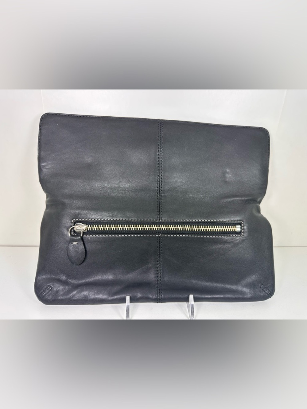 Coach Black Leather Turnlock Clutch - Picture 3 of 6